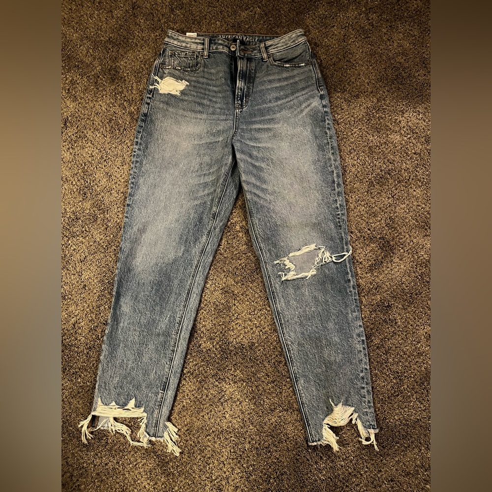 American Eagle Highest Rise Mom Jeans Sz 10 Long